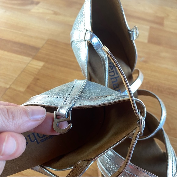 Silver Metallic & Sparkle Ballroom Heels - Picture 5 of 9